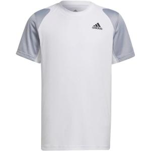 imageadidas Kids Boys Club Crew Neck Short Sleeve Athletic Tennis Casual Tops Casual  RedWhiteHalo Silver
