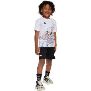 imageadidas Kids Marvel SpiderMan TShirt SetSpidermanWhiteBlackRed