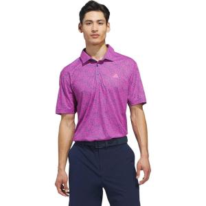 imageadidas Mens ULTIMATE365 Feather Print Polo ShirtLucid Pink  Dusky Petrol