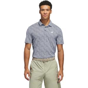 imageadidas Mens ULTIMATE365 Feather Print Polo ShirtWhite  Collegiate Navy