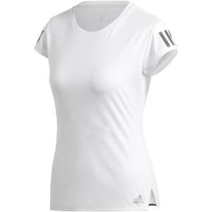 imageadidas Womens 3Stripes Club TeeWhiteMatte SilverBlack
