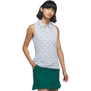 imageadidas Womens Ultimate365 Printed Ottoman Sleeveless PoloCollegiate Green