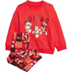 imageadidas babyboys Disney Mickey Mouse Jogger SetPure RubyPreloved RubyOff White