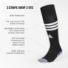 imageadidas unisex 3stripe Hoop Soccer Socks 1pair With Arch Compression for a Secure FitBlack 2White