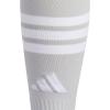 imageadidas unisex 3stripe Hoop Soccer Socks 1pair With Arch Compression for a Secure FitLight Grey 2White