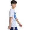 imageadidas Boys Short Sleeve Soccer Drip Tee White with Blue L1416