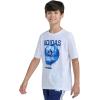 imageadidas Boys Short Sleeve Soccer Drip Tee White with Blue L1416
