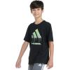 imageadidas Boys Stay Dry Climalite Short Sleeve TShirtBlack With Green
