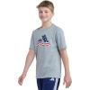 imageadidas Boys Stay Dry Climalite Short Sleeve TShirtMedium Grey Heather