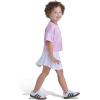 imageadidas Girls Short Sleeve Top and Skort Set  SoccerInspired TwoPiece Outfit with BuiltIn Bike ShortsMed Pink