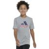 imageadidas Boys Stay Dry Climalite Short Sleeve TShirtHeather Grey American