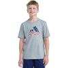 imageadidas Boys Stay Dry Climalite Short Sleeve TShirtMedium Grey Heather
