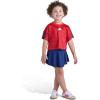 imageadidas Girls Short Sleeve Top and Skort Set  SoccerInspired TwoPiece Outfit with BuiltIn Bike ShortsRed