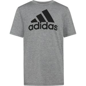 imageadidas Boys Stay Dry Climalite Short Sleeve TShirtCharcoal Grey Heather