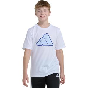 imageadidas Boys Stay Dry Climalite Short Sleeve TShirtWhite With Blue