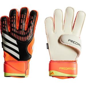 imageadidas Match Fingersave Goalkeeper Gloves  WhiteBlackSolar RedSolar Yellow