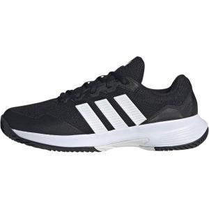imageadidas Mens Gamecourt 2 Tennis ShoesBlackWhiteSilver Metallic