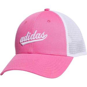 imageadidas Womens Mesh Back Snapback Cap Adjustable Fit Trucker HatPulse Magenta PinkWhite
