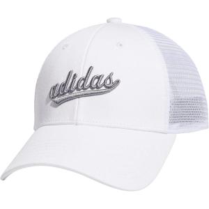 imageadidas Womens Mesh Back Snapback Cap Adjustable Fit Trucker HatWhiteGrey