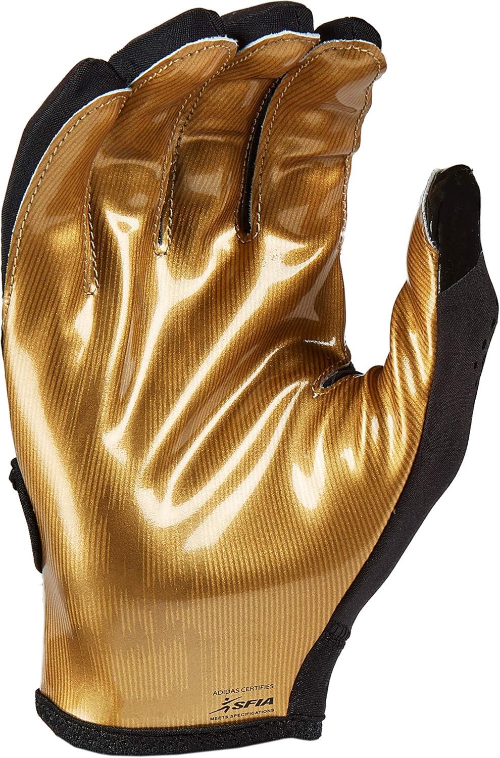 imageAdidas Adizero 11 Adult Football Receiver Glove Multiple Colors amp SizesBlackMetallic Gold