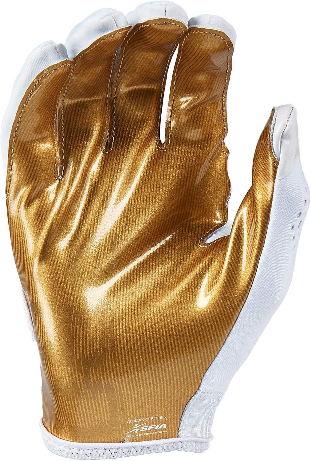imageAdidas Adizero 11 Adult Football Receiver Glove Multiple Colors amp SizesWhiteMetallic Gold