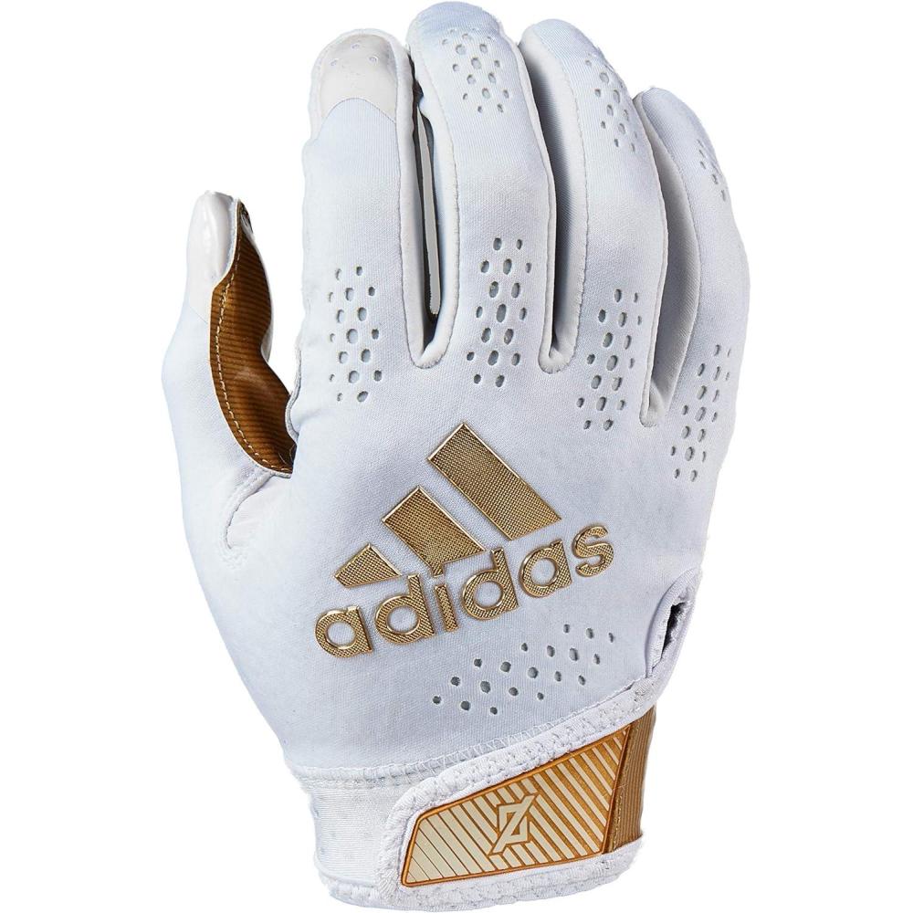 imageAdidas Adizero 11 Adult Football Receiver Glove Multiple Colors amp SizesWhiteMetallic Gold