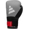 imageAdidas Hybrid 250 Boxing Gloves Boxing Kickboxing Sparring Bag Training or MMA Training BlackAsh Black White 12 oz 14 oz or 16 ozAsh 14 oz