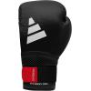 imageAdidas Hybrid 250 Boxing Gloves Boxing Kickboxing Sparring Bag Training or MMA Training BlackAsh Black White 12 oz 14 oz or 16 ozBlack 16 oz