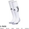 imageAdidas Unisex Team Speed Soccer Socks or Calf Sleeves 1 Pair OverTheCalf3WhiteBlack