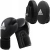 imageAdidas Boxing Home Training Kit  Pair of Gloves and Mitts 2pc Set for Adult amp Kids for Boxing Punching Bag Kickboxing MMA and Training Black White