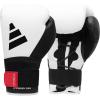 imageAdidas Hybrid 250 Boxing Gloves Boxing Kickboxing Sparring Bag Training or MMA Training BlackAsh Black White 12 oz 14 oz or 16 ozWhite 12 oz