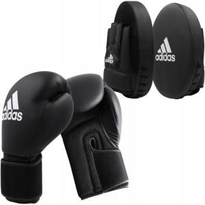 imageAdidas Boxing Home Training Kit  Pair of Gloves and Mitts 2pc Set for Adult amp Kids for Boxing Punching Bag Kickboxing MMA and Training Black White