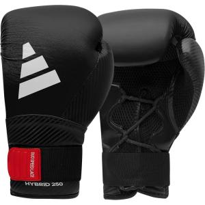 imageAdidas Hybrid 250 Boxing Gloves Boxing Kickboxing Sparring Bag Training or MMA Training BlackAsh Black White 12 oz 14 oz or 16 ozBlack 14 oz