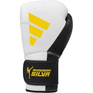 imageAdidas x Anderson Silva Everyday Use Boxing Gloves  Versatile Fitness Gear with PU Outer Shell and Injection Molded FoamWhiteBlackYellowCamo