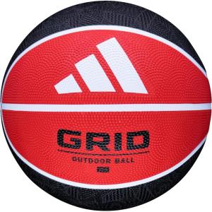 imageadidas  Grid  Recreational Rubber Basketball  Durable for Outdoor amp Indoor PlayBlackRed
