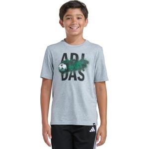 imageadidas Boys Short Sleeve Soccer Motion Heather Tee Medium Grey Heather 7