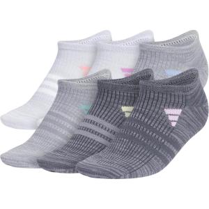 imageadidas womens Superlite No Show Socks 6pair Pack Low Profile Below AnkleClear Onix GreySemi Pink SparkPreloved Purple3