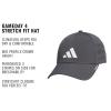 imageadidas Mens Gameday 5 Stretch Fit Hat  Athletic Structured Baseball CapGrey SixWhite4