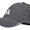 imageadidas Mens Gameday 5 Stretch Fit Hat  Athletic Structured Baseball CapGrey SixWhite4