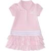 imageadidas Baby Girls Short Sleeve Ruffle Polo Dress 2Piece SetClear Pink