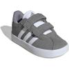 imageadidas Baby VL Court 30 Hook amp Loop ShoeGreyWhiteGrey