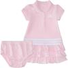 imageadidas Baby Girls Short Sleeve Ruffle Polo Dress 2Piece SetClear Pink