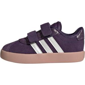 imageadidas Baby VL Court 30 Hook amp Loop ShoeAurora PlumZero MetallicPink Gum
