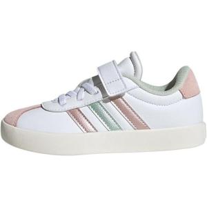 imageadidas Baby VL Court 30 Hook amp Loop ShoeFtwr White Linen Green Met Sandy Pink Met