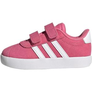 imageadidas Baby VL Court 30 Hook amp Loop ShoePink FusionWhiteGrey