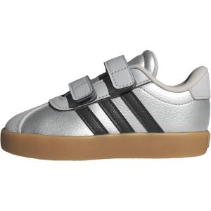 imageadidas Baby VL Court 30 Hook amp Loop ShoeSilver MetallicBlackLgh Solid Grey
