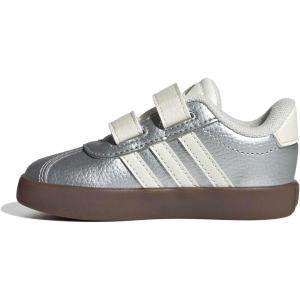 imageadidas Baby VL Court 30 Hook amp Loop ShoeSilver MetallicOff WhiteBlack
