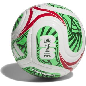imageadidas FIFA World Cup 26 Trionda Soccer BallWhiteVivid RedAmazon GreenFlash LimeMexico Club