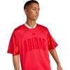 imageadidas Mens Men Stadium Seasonal Mesh TShirtPure RubyOff WhiteCrystal Linen