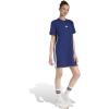 imageadidas Womens Essentials 3Stripes TShirt DressDark BlueWhite